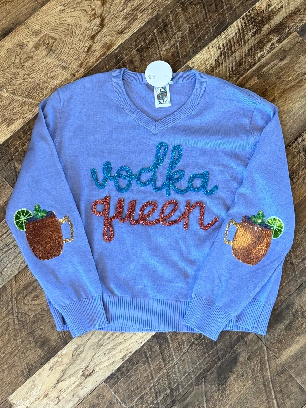 Queen of Sparkles Vodka Queen V-Neck Sweater - NWT